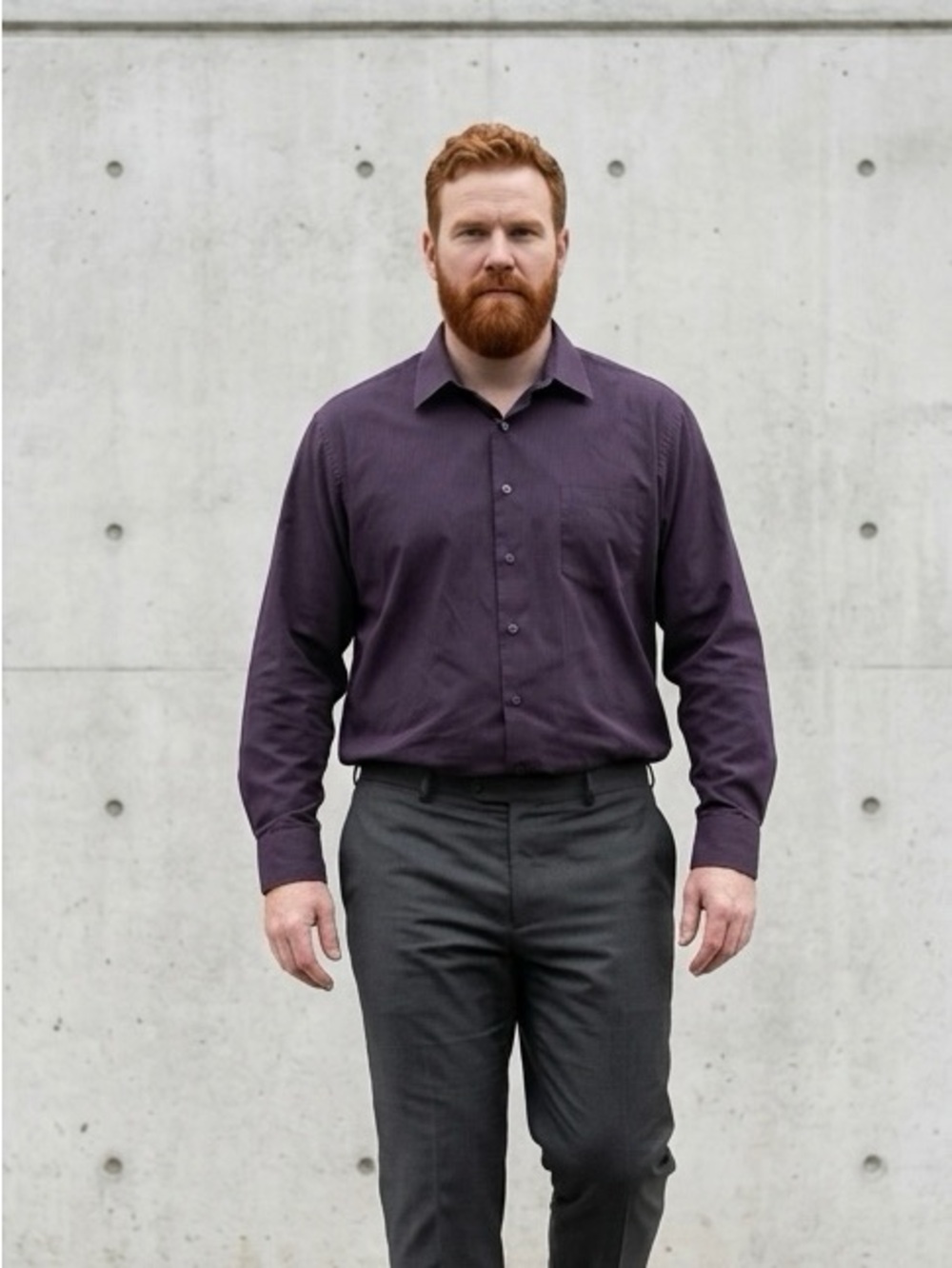 Van Heusen Men's Purple Long-Sleeve Button-Up Shirt